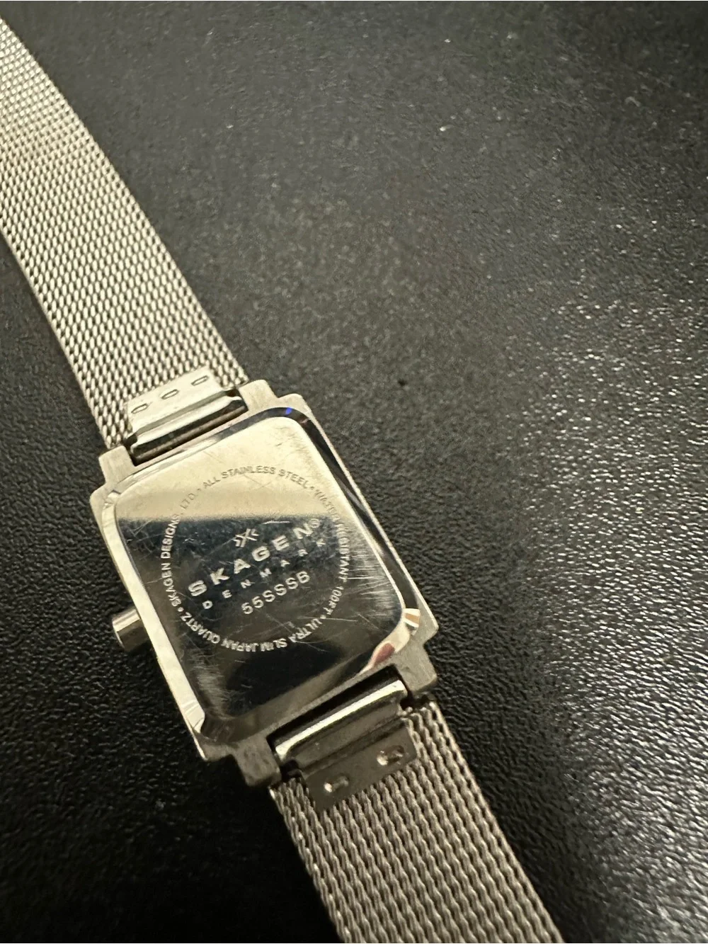 Skagen Silver Mesh Watch with Black Dial - Picture 5 of 5